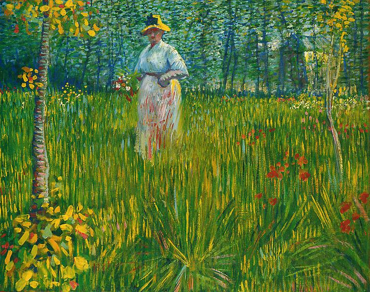 Vincent Van Gogh Femme dans un jardin china oil painting image